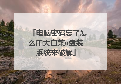 电脑密码忘了怎么用大白菜u盘装系统来破解