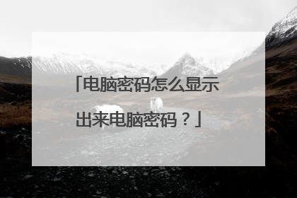 电脑密码怎么显示出来电脑密码?