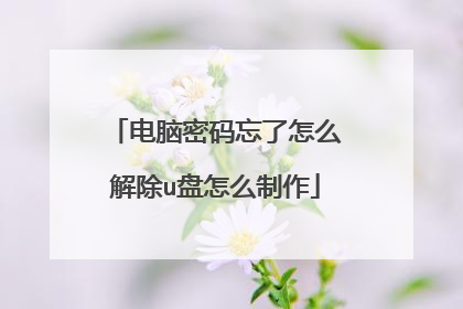 电脑密码忘了怎么解除u盘怎么制作