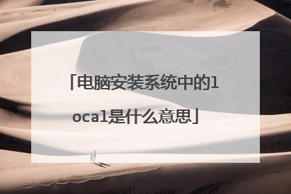 电脑安装系统中的local是什么意思