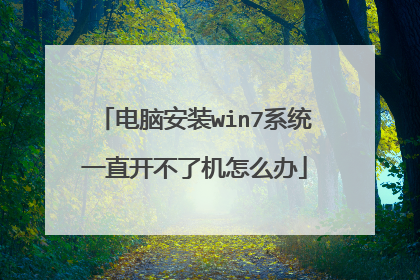 电脑安装win7系统一直开不了机怎么办
