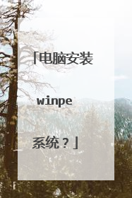 电脑安装winpe系统？