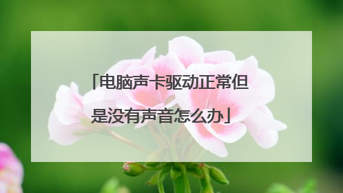 电脑声卡驱动正常但是没有声音怎么办