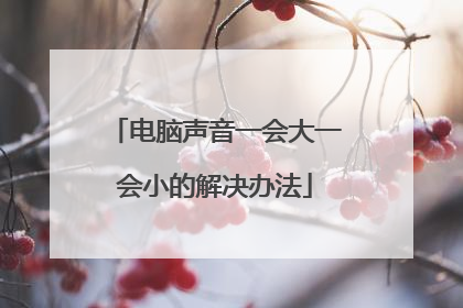电脑声音一会大一会小的解决办法