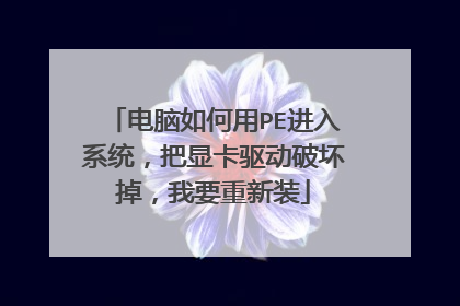 电脑如何用PE进入系统,把显卡驱动破坏掉,我要重新装