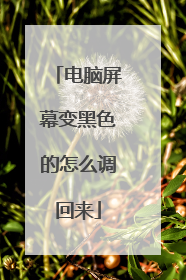 电脑屏幕变黑色的怎么调回来