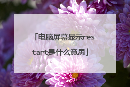 电脑屏幕显示restart是什么意思