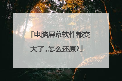 电脑屏幕软件都变大了,怎么还原?