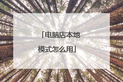电脑店本地模式怎么用