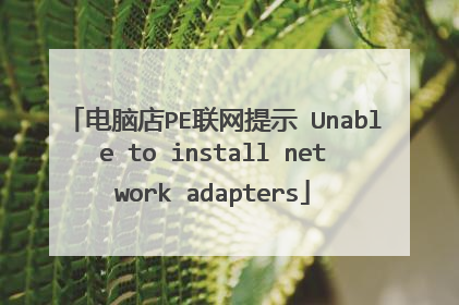 电脑店PE联网提示 Unable to install network adapters