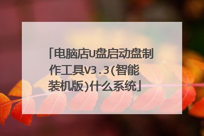 电脑店U盘启动盘制作工具V3.3(智能装机版)什么系统