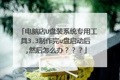 电脑店U盘装系统专用工具3.3制作完u盘启动后,然后怎么办？？？