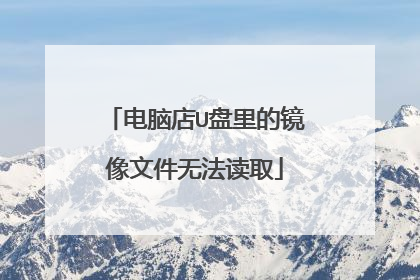 电脑店U盘里的镜像文件无法读取
