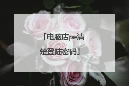 电脑店pe清楚登陆密码