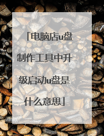 电脑店u盘制作工具中升级启动u盘是什么意思