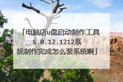 电脑店u盘启动制作工具5.0.12.1212系统制作完成怎么装系统啊