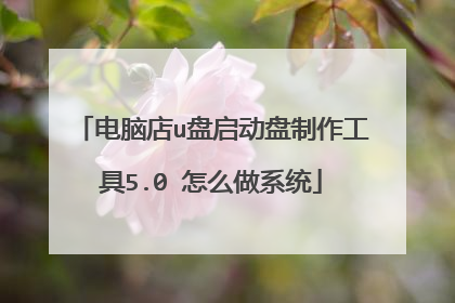 电脑店u盘启动盘制作工具5.0 怎么做系统