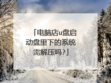 电脑店u盘启动盘里下的系统需解压吗?