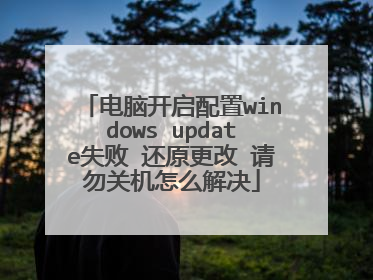 电脑开启配置windows update失败 还原更改 请勿关机怎么解决