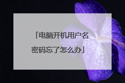 电脑开机用户名密码忘了怎么办
