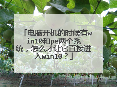 电脑开机的时候有win10和pe两个系统,怎么才让它直接进入win10?