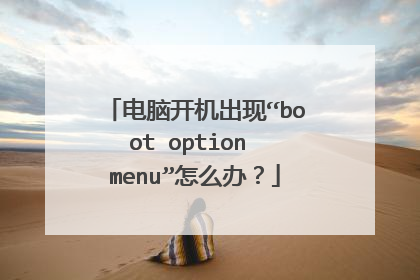 电脑开机出现“boot option menu”怎么办?