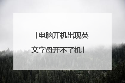 电脑开机出现英文字母开不了机