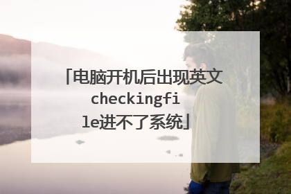 电脑开机后出现英文checkingfile进不了系统
