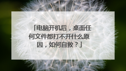 电脑开机后,桌面任何文件都打不开什么原因,如何自救?