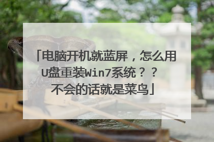 电脑开机就蓝屏,怎么用U盘重装Win7系统?? 不会的话就是菜鸟