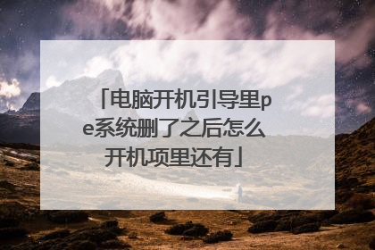 电脑开机引导里pe系统删了之后怎么开机项里还有