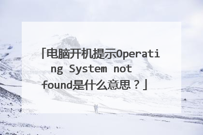 电脑开机提示Operating System not found是什么意思?