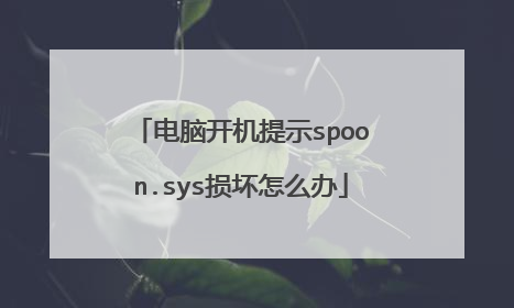 电脑开机提示spoon.sys损坏怎么办