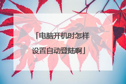 电脑开机时怎样设置自动登陆啊