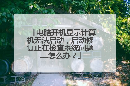 电脑开机显示计算机无法启动，启动修复正在检查系统问题……怎么办？