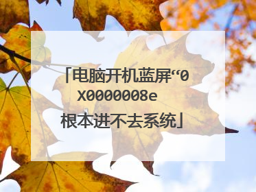 电脑开机蓝屏“0X0000008e 根本进不去系统