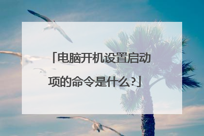 电脑开机设置启动项的命令是什么?