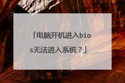 电脑开机进入bios无法进入系统?
