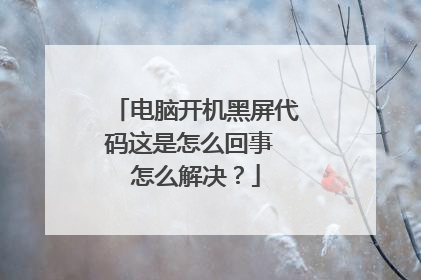 电脑开机黑屏代码这是怎么回事 怎么解决?