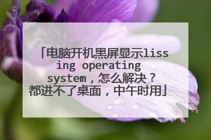 电脑开机黑屏显示lissing operating system,怎么解决?都进不了桌面,中午时用