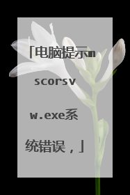 电脑提示mscorsvw.exe系统错误,