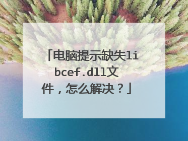 电脑提示缺失libcef.dll文件,怎么解决?