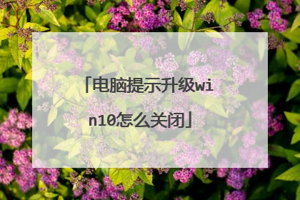 电脑提示升级win10怎么关闭