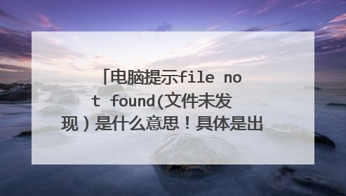 电脑提示file not found(文件未发现)是什么意思!具体是出了什么问题?如何解决!
