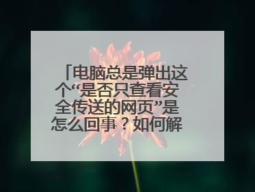 电脑总是弹出这个“是否只查看安全传送的网页”是怎么回事？如何解除呢？