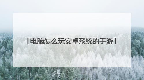 电脑怎么玩安卓系统的手游