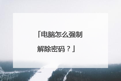 电脑怎么强制解除密码?