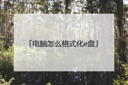 电脑怎么格式化e盘