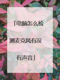 电脑怎么检测麦克风有没有声音