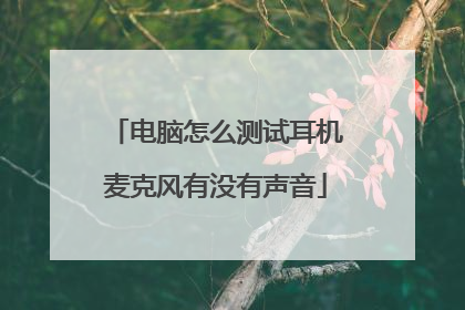 电脑怎么测试耳机麦克风有没有声音